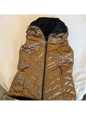 The North Face Quilted Vest Satin Faux Fur Reversible Gorpcore Women’s Sz XS